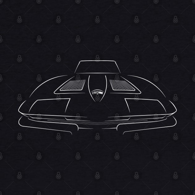 C2 Chevy Corvette Sting Ray - front Stencil, white by mal_photography